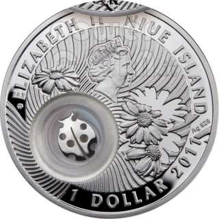 LADYBIRD GOOD LUCK Lucky Ladybug Silver Coin 1$ Niue Island 2011 
