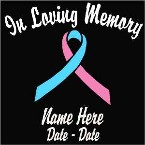 In Loving Memory SIDS Ribbon Memorial Decal Pers. 5.5H  