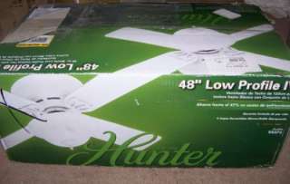 Hunter 48 in. Low Profile IV White Ceiling Fan 22375 with light  