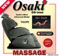    Taupe Osaki OS 7000 ZERO GRAVITY Massage Chair + Free Gift  