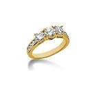 New 1.01Ct Round Cut Diamond Jewelery 14Kt Yellow Gold 3 Stone Wedding 