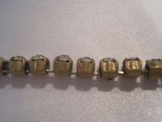 Vintage Crystal Rhinestone Tennis Bracelet Gold Tone  