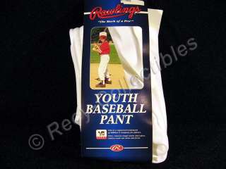 New Rawlings White Baseball Pants Youth XL Stain Resist  