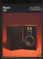 Altec Lansing Speaker Brochure Model 312  