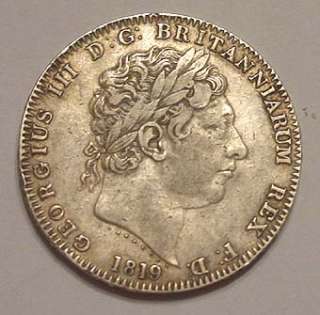 GB. 1819 George III Silver Crown. Anno edge, VF  