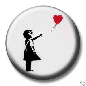 Banksy Badge Art Street Graffiti stencil heart button  