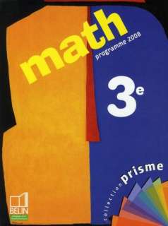 Prisme Belin mathématiques 3ème livre de lélève (édition 