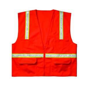 Custom Leathercraft SV152X Economy Surveyors Vest, 2X Large, Orange