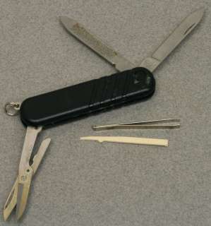 WENGER DELEMONT 5 TOOL MINIATURE SWISS ARMY BLACK KNIFE  