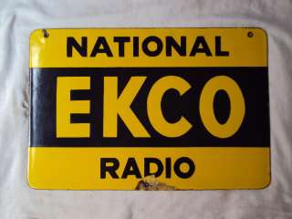 EKCO RADIO Original Porcelain Enamel Sign Very Rare  