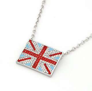 Amazing~ Unisex Fashion Noble British UK Flag Necklace Earrings Ring 