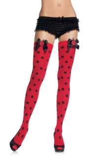 Lady Bug Opaque Thigh High Stockings for Halloween   Pure Costumes