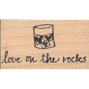  Love On the Rocks Wood Mounted Rubber Stamp (D399 