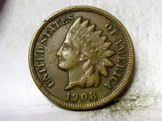 1908 S XF INDIAN HEAD SMALL CENT ID#K198  