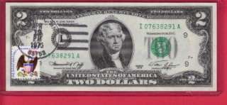 1976 $2 DOLLAR BILL FIRST DAY ISSUE AND POST MARKED APRIL 13 1976 