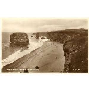 1930s Vintage Postcard Marsden Rock and Bay   South Shields England UK