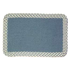  Blue & Cream Band   Rectangle Braided Rug (3 x 5): Home & Kitchen
