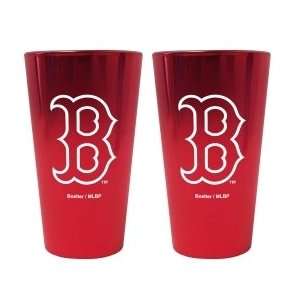  Boston Red Sox Lusterware Pint Glass   Set of 2 