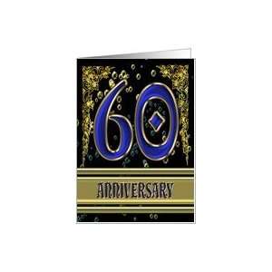  60th Anniversary Party card with elegant golden highlights 