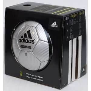  adidas Starglider Soccer Ball (Silver/Black, 5) Sports 