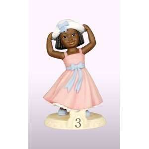  African American Figurine Birthday Girl Age 03