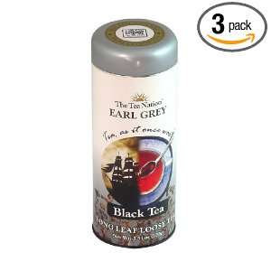 The Tea Nation Earl Grey Tea, Black Tea, Loose Leaf, 3.52 Ounce Tins 