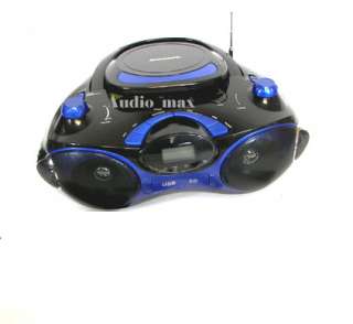   AM FM/MP3/USB/SD/AUX IN RADIO BOOMBOX CD PLAYER REMOTE CONTROL BLUE