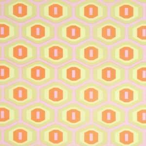  Amy Butler Midwest Modern Orange Dahlia Honeycomb Sand Fabric 