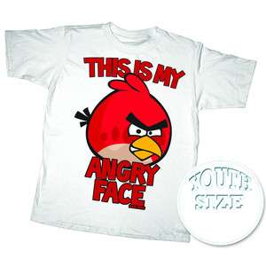 Angry Birds T Shirt Licensed My Angry Face Youth Size + 5 Plush Toy 