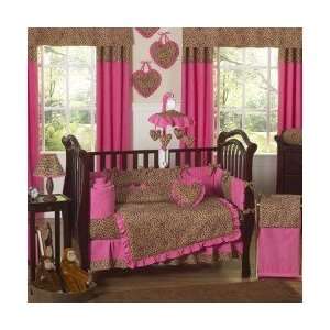  Cheetah Pink 9 Piece Crib Set   Baby Girl Animal Print Bedding: Baby