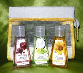 ESSENCE OF BEAUTY 4 PIECE ANTIBACTERIAL HAND SANITIZER & COSMETIC BAG