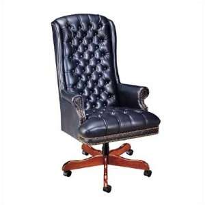 Traditional High Back Executive Chair with Leather and Fabric Options 