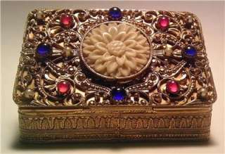 Antique French Ornate Patch Snuff Box Casket  
