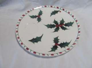 LEFTON HOLLY CANDY CANE SNACK PLATE & CUP SET  