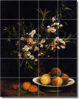 Still Life Balsimines Peaches And Apricots by Henri Fantin Latour