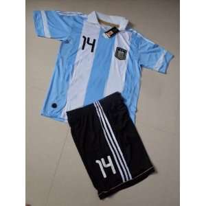  argentina home #14 maschelan soccer jersey football jersey soccer