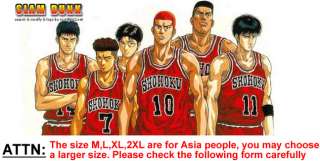 Slam Dunk Shohoku Basketball Jersey Anime Cosplay Costume Apparel NO 
