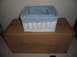  12 Pcs White Wicker Nesting Baskets Storage Gift Baby Christmas  