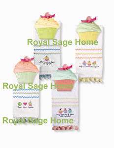 Just Desserts Cupcake Guest Towel w/Pastel Soap Dish S2  