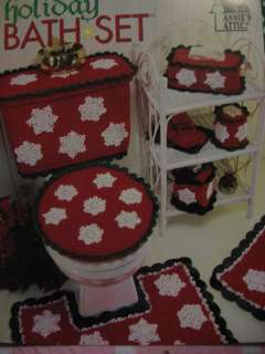   PATTERN BOOK HOLIDAY CHRISTMAS BATH SET TANK TISSUE COVER RUG  