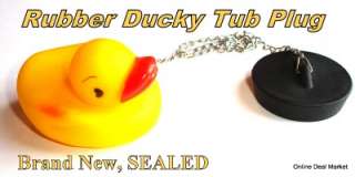 Yellow Rubber Duck Ducky Swimming Floating Tub Plug DRAIN STOPPER Kids 