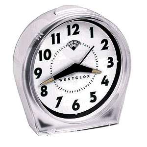 Westclox White Alarm Clock With Luminous Hands 15550  