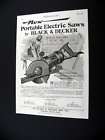 Black & Decker Portable Electric Saw saws 1929 print Ad