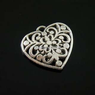 A4322/ 4Pcs Tibetan silver Heart hollow charm pendant  
