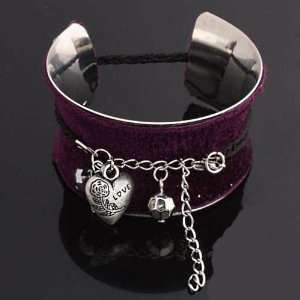  Purple Lovely Heart Bangle Bracelet: Arts, Crafts & Sewing