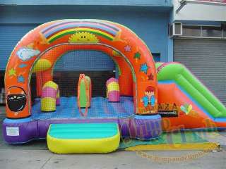 NEW INFLATABLE MOONWALK   ARCHED BOUNCER & DOUBLE SLIDE  