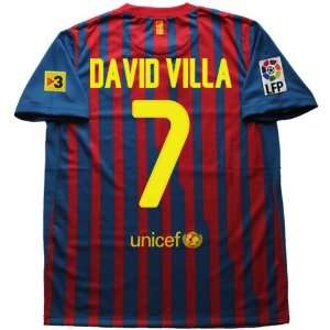 New Soccer Jersey 2012 David Villa # 7 Barcelona Home Football Shirt 