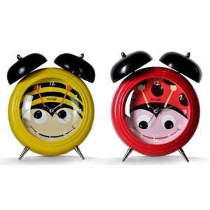   Bedroom Cute Cartoon Bee Lazy Mute Double bell Alarm Clock Desk Clock