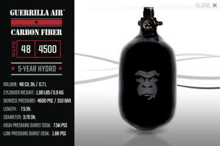 Brand New Guerilla Air Carbon Fiber 48 ci Tank