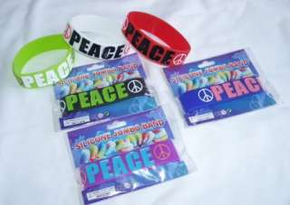 pc Peace 1 wide Jumbo Silicone Wrist Band Bracelet *  